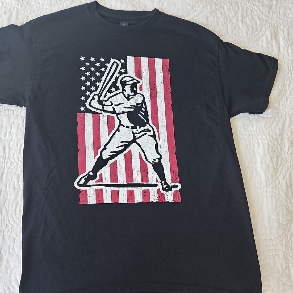 Gildan Black Baseball Graphic Tee